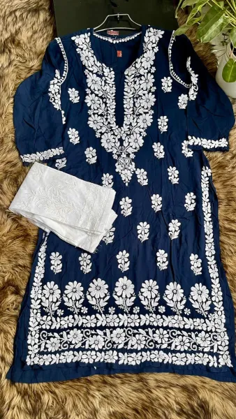 Original Lakhno Stitched  Modal Cotton -2 Pcs_Royel Blue